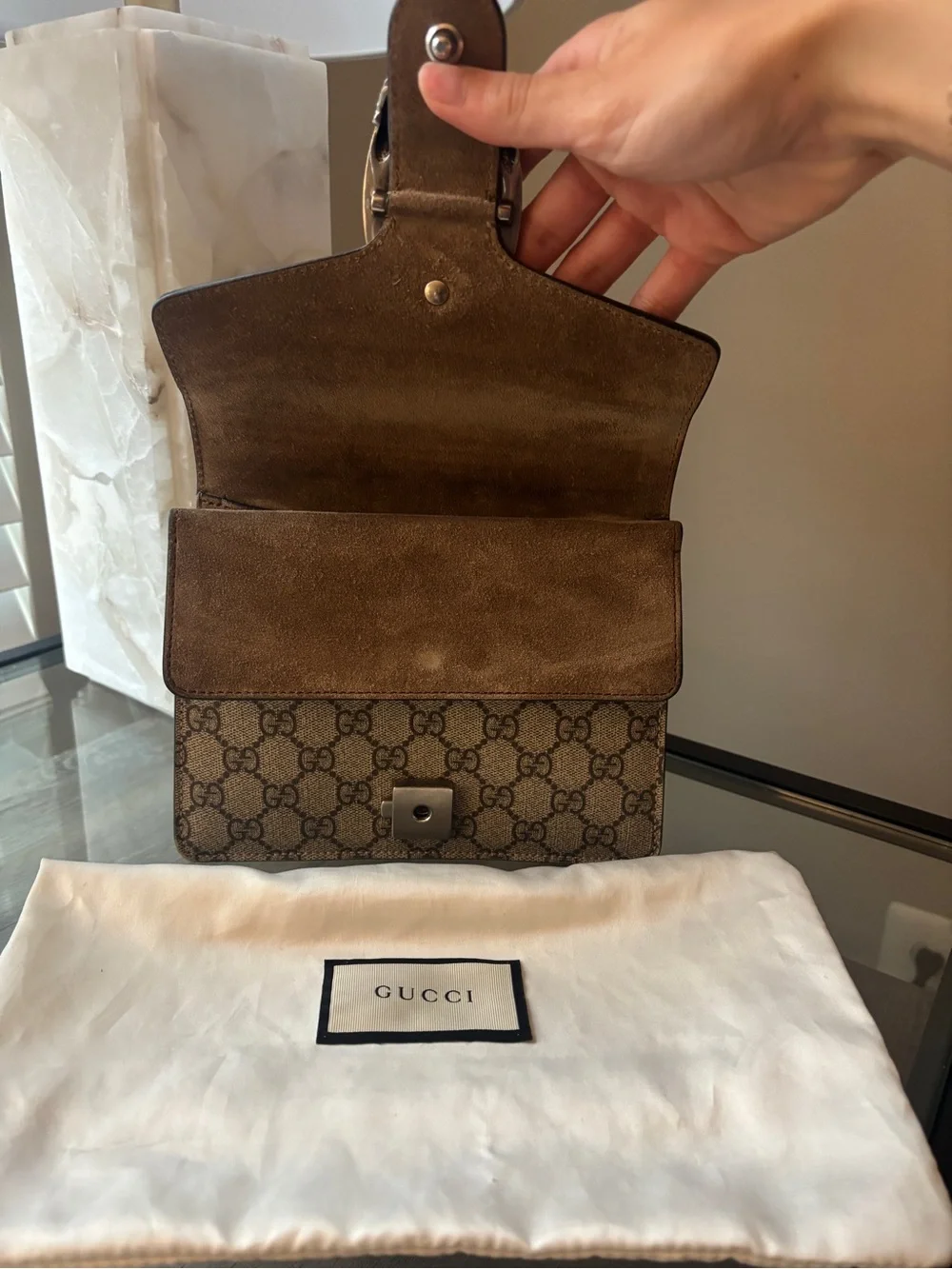 Gucci GG Supreme Mini Dionysus in Beige - Authentic
